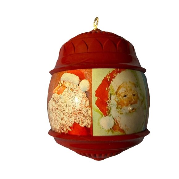 Vintage 1983 Hallmark Many Faces Of Santa Metal Christmas Ornament - Picture 3 of 6